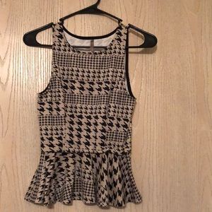 Houndstooth peplum top